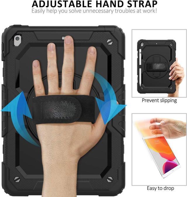 Alt view image 4 of 7 - BONAEVER Protective Case for iPad 10.2 inch 2021 2020 2019 Shockproof Cover with Screen Protector Pencil Holder Stand and Shoulder Strap Stylus Pen