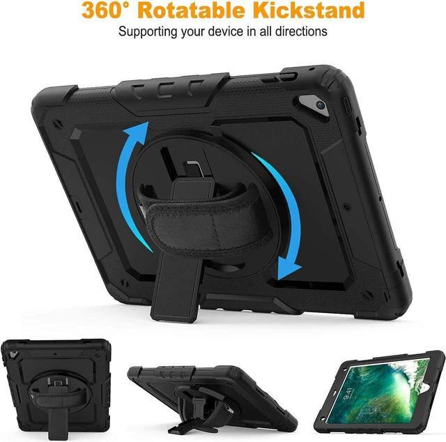 Alt view image 3 of 7 - BONAEVER Protective Case for iPad 9.7 inch 2017 2018 Air 2 Pro 9.7 Shockproof Cover with Screen Protector Pencil Holder Stand and Shoulder Strap Stylus Pen