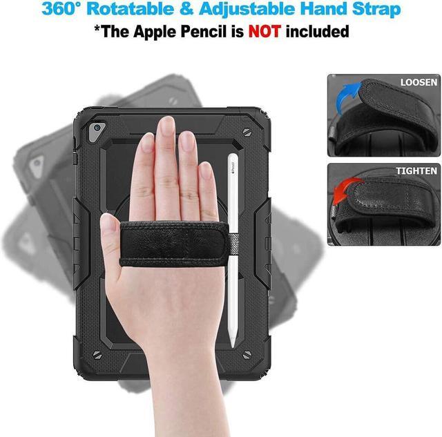 Alt view image 4 of 7 - BONAEVER Protective Case for iPad 9.7 inch 2017 2018 Air 2 Pro 9.7 Shockproof Cover with Screen Protector Pencil Holder Stand and Shoulder Strap Stylus Pen