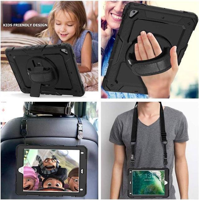 Alt view image 6 of 7 - BONAEVER Protective Case for iPad 9.7 inch 2017 2018 Air 2 Pro 9.7 Shockproof Cover with Screen Protector Pencil Holder Stand and Shoulder Strap Stylus Pen