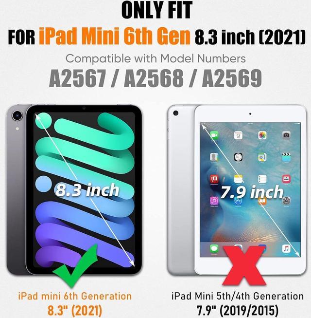 Alt view image 2 of 7 - BONAEVER Protective Case for iPad Mini 6 8.3 inch 2021 Shockproof Cover with Screen Protector Pencil Holder Stand and Shoulder Strap Stylus Pen