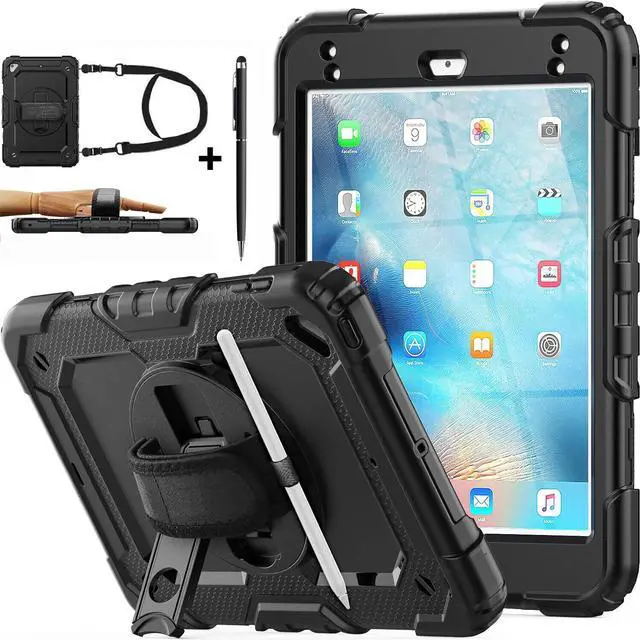 Main image of BONAEVER Protective Case for iPad Mini 5 Mini 4 7.9 inch Shockproof Cover with Screen Protector Pencil Holder Stand and Shoulder Strap Stylus Pen