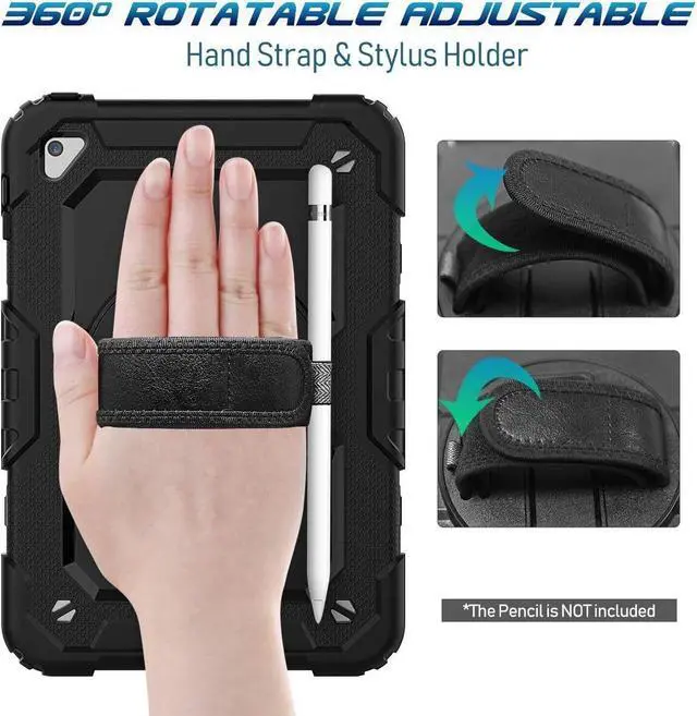 Alt view image 3 of 7 - BONAEVER Protective Case for iPad Mini 5 Mini 4 7.9 inch Shockproof Cover with Screen Protector Pencil Holder Stand and Shoulder Strap Stylus Pen