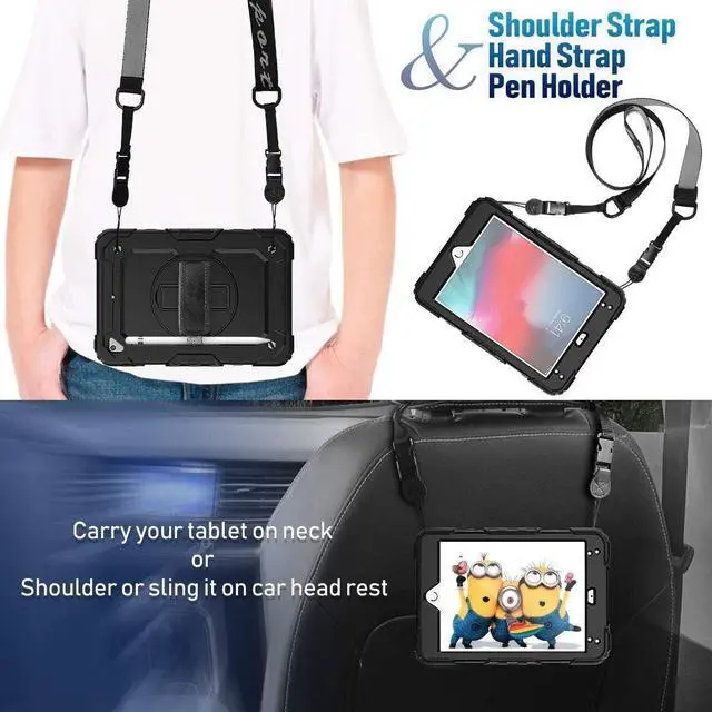 Alt view image 5 of 7 - BONAEVER Protective Case for iPad Mini 5 Mini 4 7.9 inch Shockproof Cover with Screen Protector Pencil Holder Stand and Shoulder Strap Stylus Pen