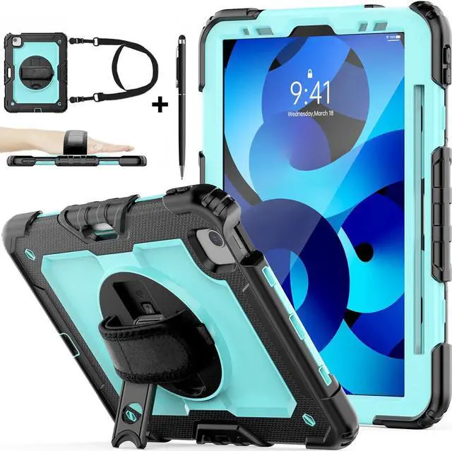 Main image of BONAEVER Case for iPad Pro 11 inch 2022 2021 2020 2018 iPad Air 5 Air 4 10.9 inch Shockproof Cover with Screen Protector Pen Holder Stand and Shoulder Strap Stylus Pen