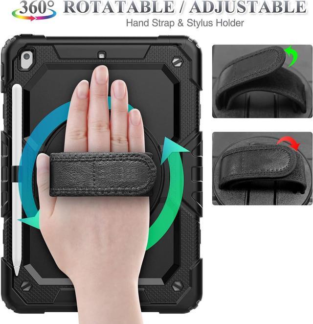 Alt view image 2 of 7 - BONAEVER Protective Case for iPad 10.2 inch 2021 2020 2019 Shockproof Cover with Screen Protector Pencil Holder Stand and Shoulder Strap Stylus Pen