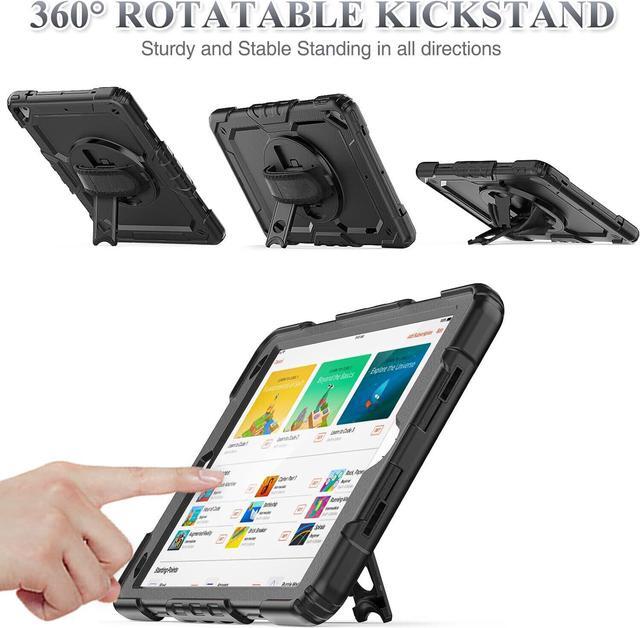 Alt view image 3 of 7 - BONAEVER Protective Case for iPad 10.2 inch 2021 2020 2019 Shockproof Cover with Screen Protector Pencil Holder Stand and Shoulder Strap Stylus Pen