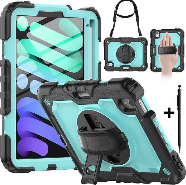 Main image of BONAEVER Protective Case for iPad Mini 6 8.3 inch 2021 Shockproof Cover with Screen Protector Pencil Holder Stand and Shoulder Strap Stylus Pen