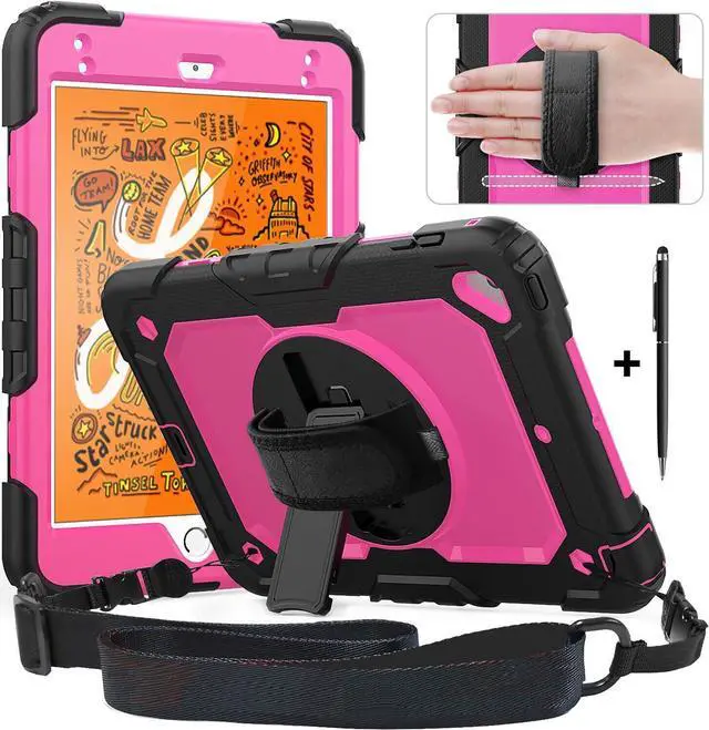 Main image of BONAEVER Protective Case for iPad Mini 5 Mini 4 7.9 inch Shockproof Cover with Screen Protector Pencil Holder Stand and Shoulder Strap Stylus Pen