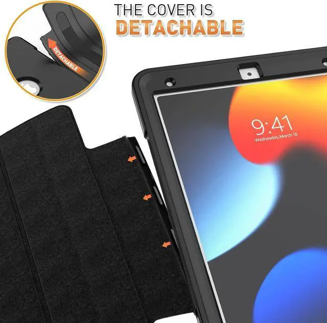 Alt view image 6 of 7 - BONAEVER Case for iPad 9th 8th 7th Generation 10.2 inch 2021 2020 2019 Durable Protective Cover with Pencil Holder Folding Stand Smart Magnetic Cover Auto Sleep/Wake