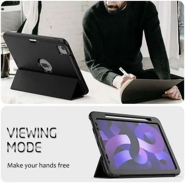Alt view image 4 of 7 - BONAEVER Case for iPad Air 5th 4th Gen 10.9 inch / iPad Pro 11 Inch 2022 2021 2020 2018 Shockproof Protective Cover with Pencil Holder Folding Stand Smart Magnetic Cover Auto Sleep/Wake