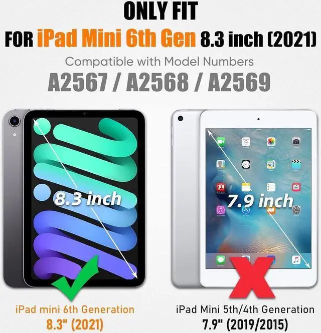 Alt view image 2 of 7 - BONAEVER Case for iPad Mini 6 8.3 Inch 2021 A2567/A2568/A2569 Shockproof Protective Cover with Pencil Holder Folding Stand Smart Magnetic Cover Auto Sleep/Wake