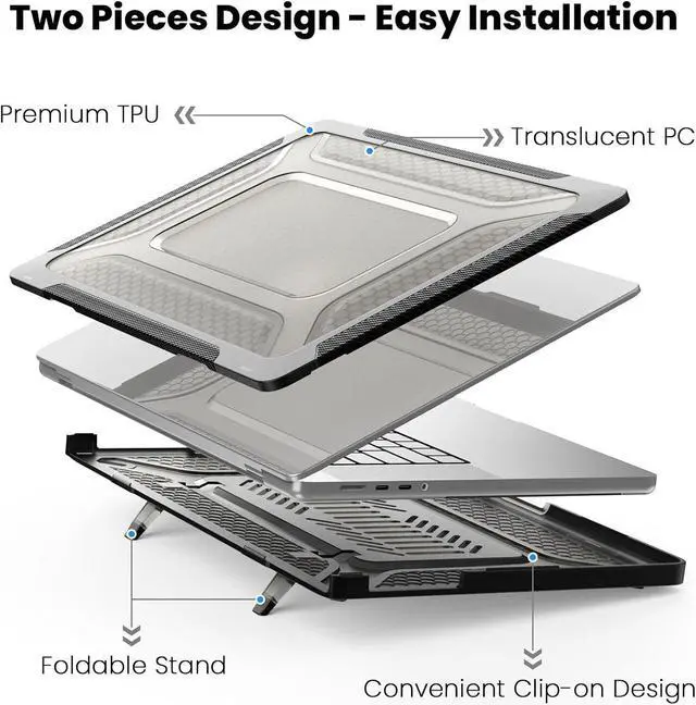 Alt view image 4 of 7 - BONAEVER For MacBook Pro 16 inch Case 2023 2022 2021 Release M3 A2991 M2 A2780 M1 A2485 Pro Max Chip Plastic Hard Shell Cover with Keybaord Cover & Screen Protector & Type C Adapter