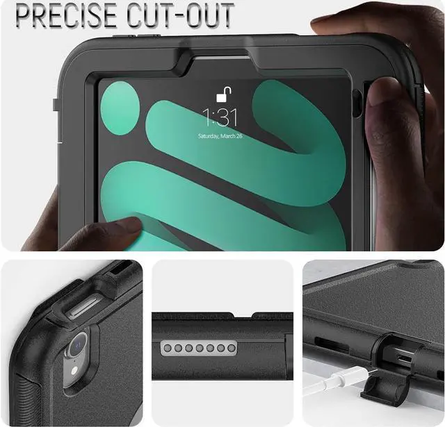 Alt view image 6 of 7 - BONAEVER Case for iPad Mini 6 8.3 Inch 2021 A2567/A2568/A2569 Shockproof Protective Cover with Pencil Holder Folding Stand Smart Magnetic Cover Auto Sleep/Wake