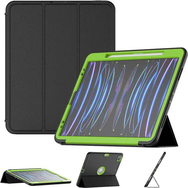Main image of BONAEVER Case for iPad Pro 12.9 Inch 2022/2021/2020 (6th/5th/4th Gen) Durable Protective Cover with Pencil Holder Folding Stand Smart Magnetic Cover Auto Sleep/Wake