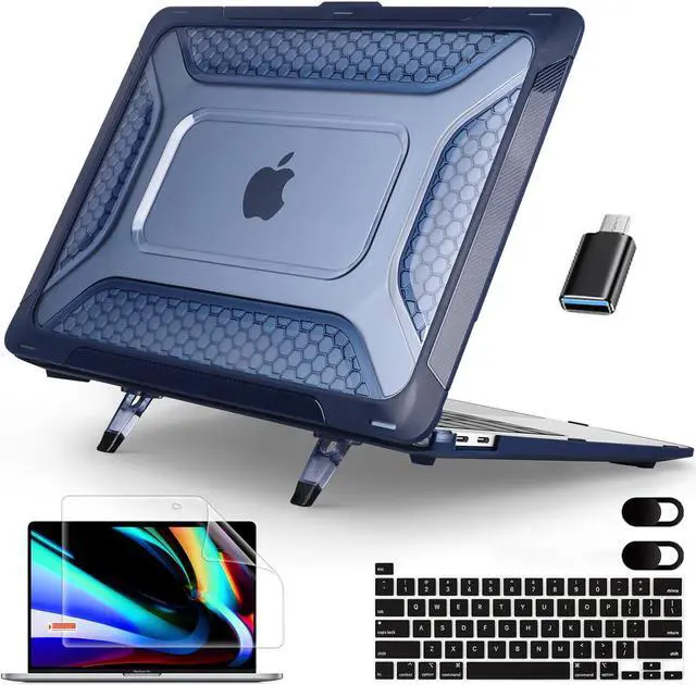 Main image of BONAEVER For MacBook Pro 16 Inch Case A2141 Release 2020 2019 Plastic Hard Shell Cover with Keybaord Cover & Screen Protector & Type C Adapter