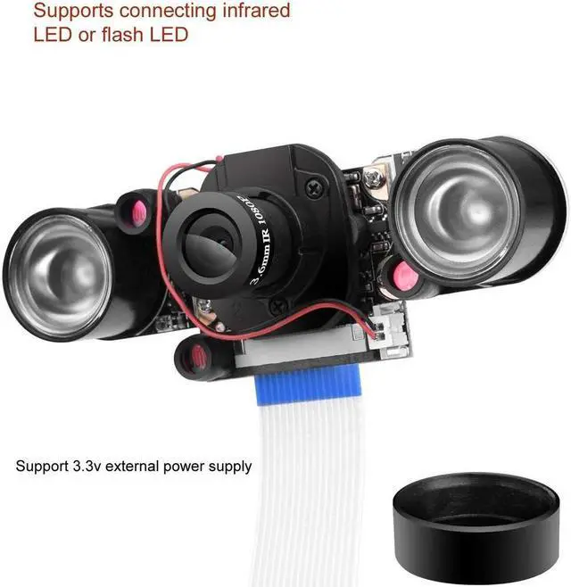 Alt view image 4 of 7 - Raspberry pi Camera Day & Night Vision IR-Cut Video Camera HD Webcam 5MP for Raspberry Pi RPi 4 3 B B+ 2B 3A+ 2 1 Zero W
