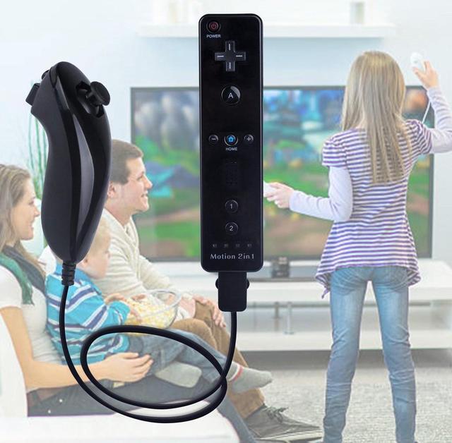 Alt view image 5 of 7 - Wii Remote Plus and Nunchuck Controller with Silicone Case and Wrist Strap - (3rd-Party Product)
