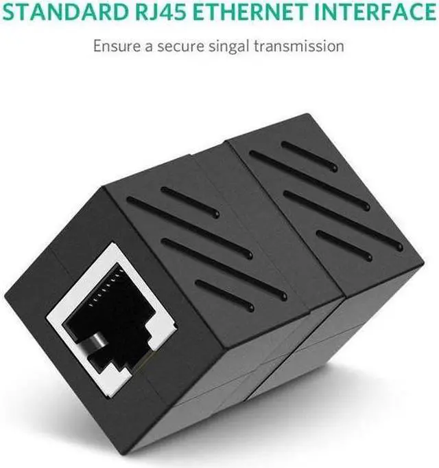 Alt view image 5 of 7 - RJ45 Coupler Network Coupler, Ethernet Connectors,hielded in-Line Coupler for Cat7/Cat6/Cat5e/cat5 Ethernet Cable Extender Connector - Female to Female (Black-5 Pack)