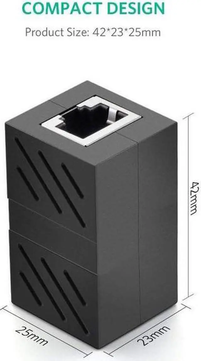 Alt view image 7 of 7 - RJ45 Coupler Network Coupler, Ethernet Connectors,hielded in-Line Coupler for Cat7/Cat6/Cat5e/cat5 Ethernet Cable Extender Connector - Female to Female (Black-5 Pack)