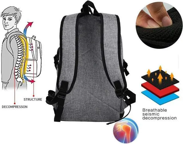 Alt view image 7 of 7 - Laptop Backpack for Men & Women, Anti Theft Waterproof Backpack with USB Charging Port, Travel Business Backpack Fits Under 15.6-Inch Laptop Notebook