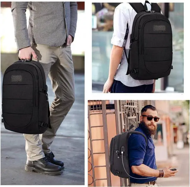 Alt view image 7 of 7 - Laptop Backpack for Men & Women, Anti Theft Waterproof Backpack with USB Charging Port, Travel Business Backpack Fits Under 15.6-Inch Laptop Notebook