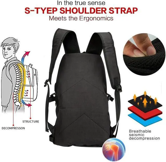 Alt view image 6 of 7 - Laptop Backpack for Men & Women, Anti Theft Waterproof Backpack with USB Charging Port, Travel Business Backpack Fits Under 15.6-Inch Laptop Notebook