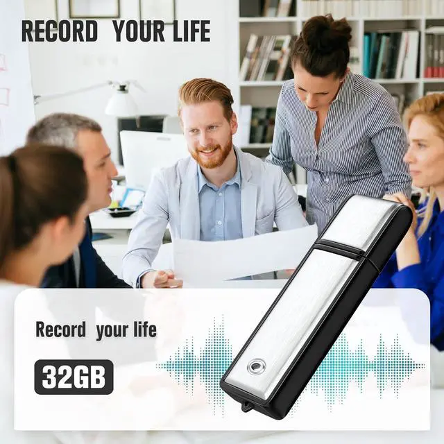 Alt view image 3 of 7 - 32GB Voice Recorder, Digital Audio Recorder with 750 Hours Recording Capacity Noise Reduction USB Recording Device Rechargeable Audio Voice Recorder for Lecture,Interview,Meeting Class