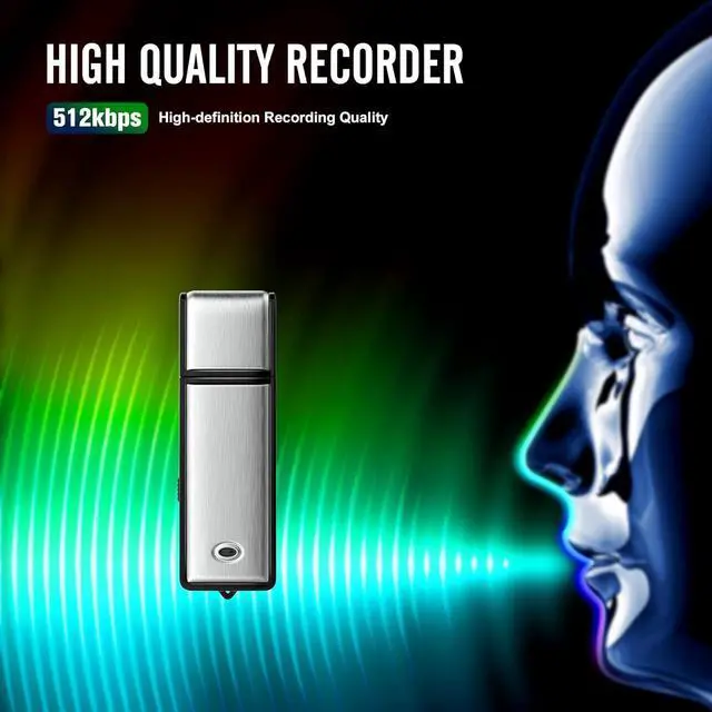 Alt view image 6 of 7 - 32GB Voice Recorder, Digital Audio Recorder with 750 Hours Recording Capacity Noise Reduction USB Recording Device Rechargeable Audio Voice Recorder for Lecture,Interview,Meeting Class