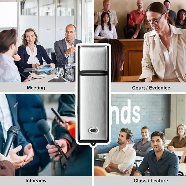 Alt view image 6 of 6 - 16GB Voice Recorder, Digital Audio Recorder with 750 Hours Recording Capacity Noise Reduction USB Recording Device Rechargeable Audio Voice Recorder for Lecture,Interview,Meeting Class
