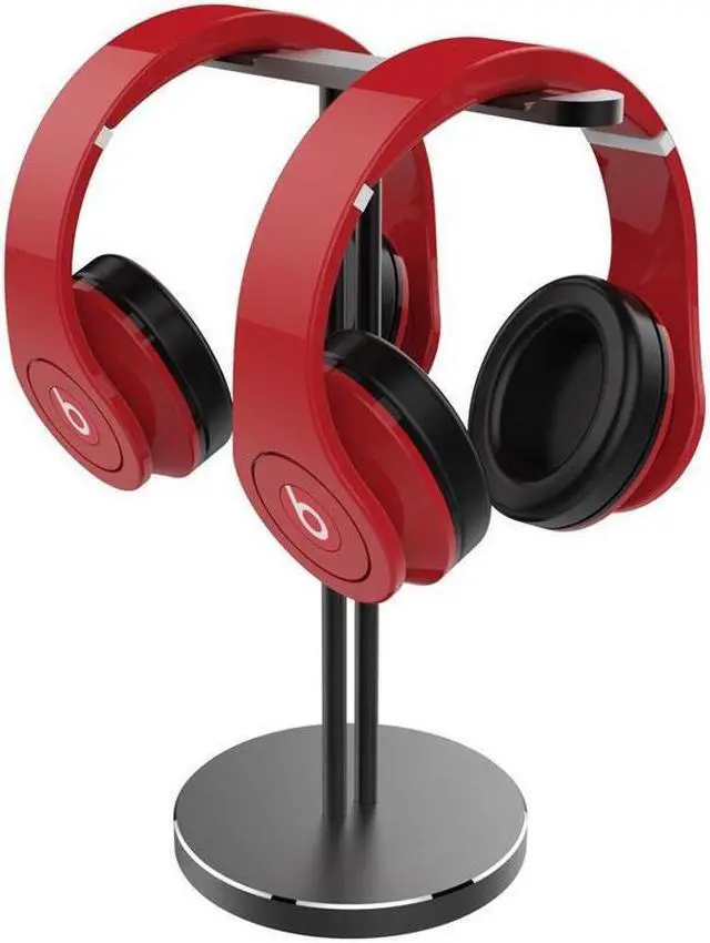 Alt view image 3 of 7 - Dual Aluminum Headphones Stand Holder, Showcase Multi Headphones with Solid Heavy Base, Compatible with Gaming Headsets and Wireless Headphone Black