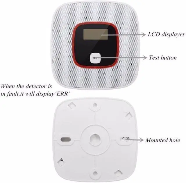 Alt view image 6 of 7 - Carbon Monoxide Detector Alarm with Voice Warning Battery Operated for Home, Travel Portable CO Alarm Sensor with Digital Display