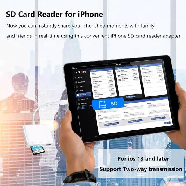 Alt view image 5 of 7 - SD Card Reader for iPhone Lightning to 4 in 1 USB Camera Adapter Compatible Female OTG Micro SD TF Memory Card Reader for iPad with Charging Port