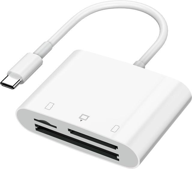 Main image of SD Card Reader USB C for iPhone 15/Android Phone/iPad/Mac/Laptop, Three Card Slot Micro SD Card Reader Supports SD Micro SD CF Card, Digital Camera Viewer Memory Card Reader Plug and Play