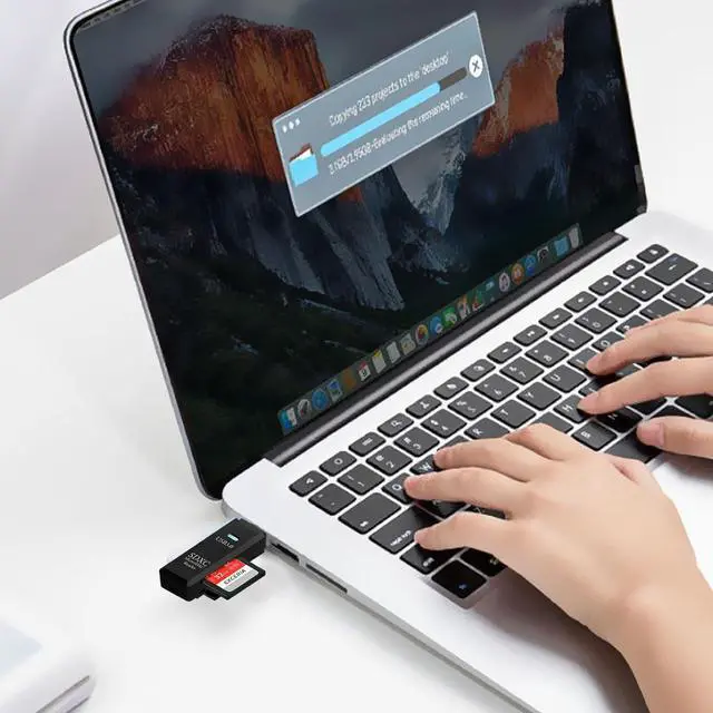 Alt view image 4 of 4 - USB 3.0 Micro SD Card Reader, 5Gbps 2-in-1 SD Card Reader to USB Adapter, Wansurs Memory Card Reader for SDXC, SDHC, MMC, RS-MMC, Micro SDXC, Micro SD, Micro SDHC and UHS-I Cards