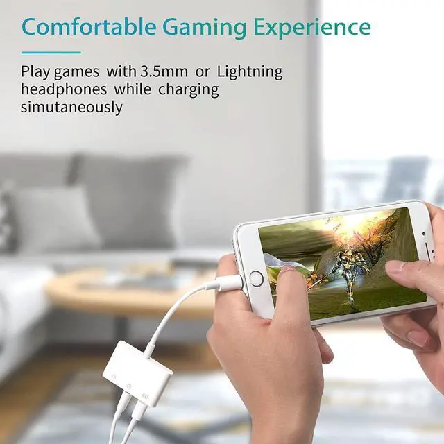 Alt view image 4 of 7 - 3.5mm Headphone Splitter for iPhone iPad 3 in 1 Earphone Jack Adapter with Fast Charging Lightning Audio Jack Connector Compatible for iPhone 14 13 12 11 X XR XS 8 7 iPad