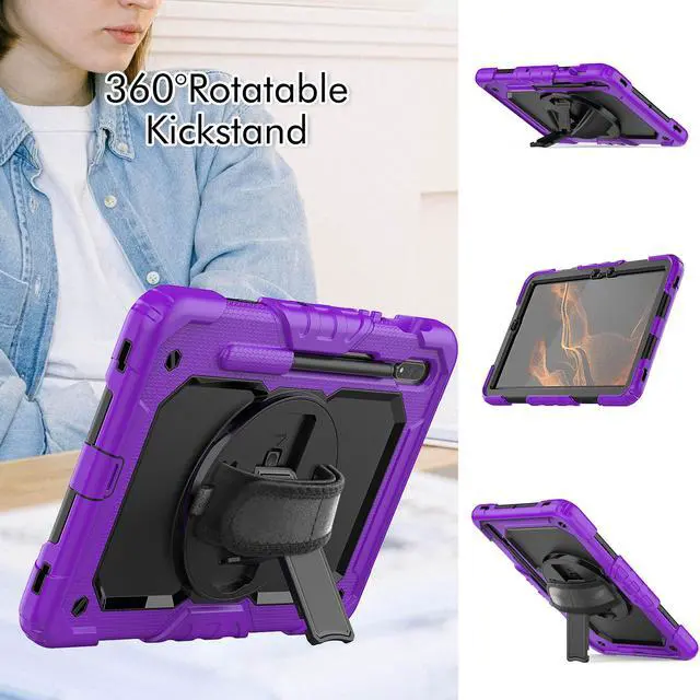 Alt view image 6 of 7 - BONAEVER For Galaxy Tab S8 2022 / Tab S7 2020 11 Inch Case (SM-X700/706/T870/T875) with S Pen Holder Rugged Shockproof Rotating Stand and Protective Cover for Galaxy Tab S8 / S7 11"