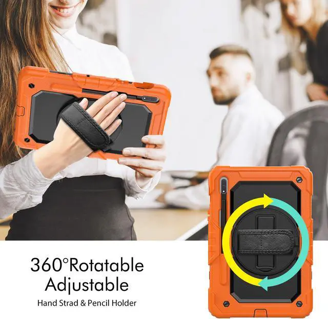 Alt view image 5 of 7 - BONAEVER For Galaxy Tab S8 2022 / Tab S7 2020 11 Inch Case (SM-X700/706/T870/T875) with S Pen Holder Rugged Shockproof Rotating Stand and Protective Cover for Galaxy Tab S8 / S7 11"