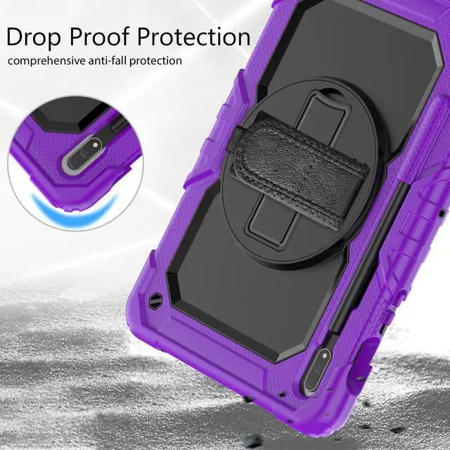 Alt view image 3 of 7 - BONAEVER For Galaxy Tab S8 2022 / Tab S7 2020 11 Inch Case (SM-X700/706/T870/T875) with S Pen Holder Rugged Shockproof Rotating Stand and Protective Cover for Galaxy Tab S8 / S7 11"