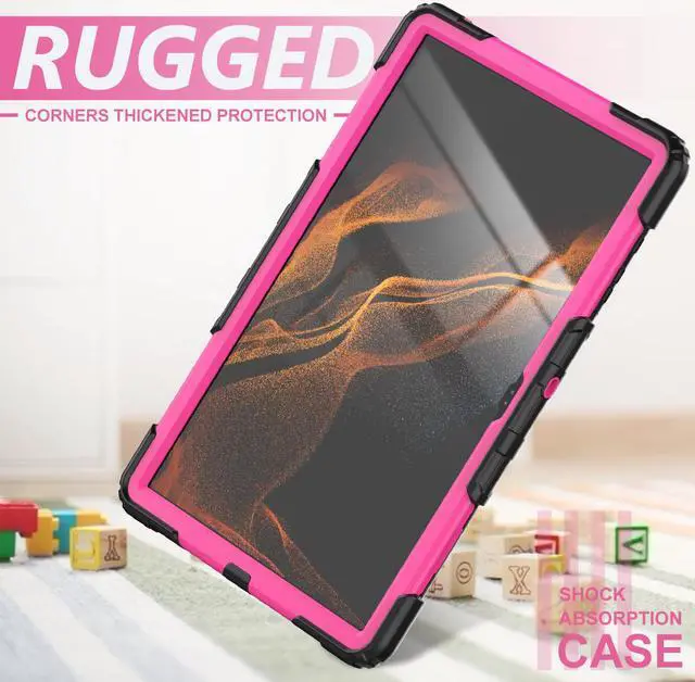 Alt view image 3 of 7 - BONAEVER For Samsung Galaxy Tab S8 Ultra 14.6 inch Case Model SM-X900 / SM-X906 with S Pen Holder Rugged Shockproof Protective Cover with Rotating Stand and & Shoulder Strap