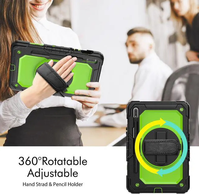 Alt view image 4 of 7 - BONAEVER For Galaxy Tab S8 2022 / Tab S7 2020 11 Inch Case (SM-X700/706/T870/T875) with S Pen Holder Rugged Shockproof Rotating Stand and Protective Cover for Galaxy Tab S8 / S7 11"