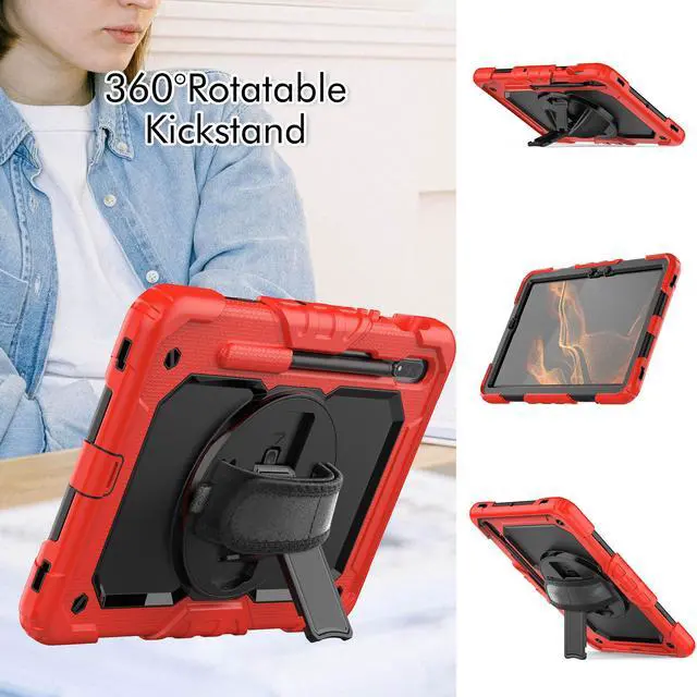 Alt view image 5 of 7 - BONAEVER For Galaxy Tab S8 2022 / Tab S7 2020 11 Inch Case (SM-X700/706/T870/T875) with S Pen Holder Rugged Shockproof Rotating Stand and Protective Cover for Galaxy Tab S8 / S7 11"