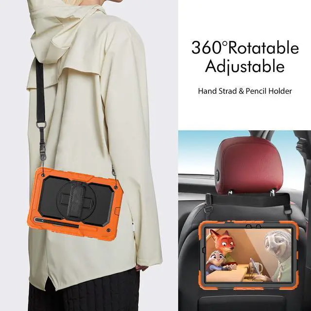 Alt view image 7 of 7 - BONAEVER For Galaxy Tab S8 2022 / Tab S7 2020 11 Inch Case (SM-X700/706/T870/T875) with S Pen Holder Rugged Shockproof Rotating Stand and Protective Cover for Galaxy Tab S8 / S7 11"