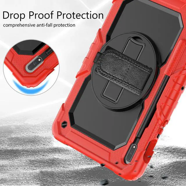Alt view image 6 of 7 - BONAEVER For Galaxy Tab S8 2022 / Tab S7 2020 11 Inch Case (SM-X700/706/T870/T875) with S Pen Holder Rugged Shockproof Rotating Stand and Protective Cover for Galaxy Tab S8 / S7 11"