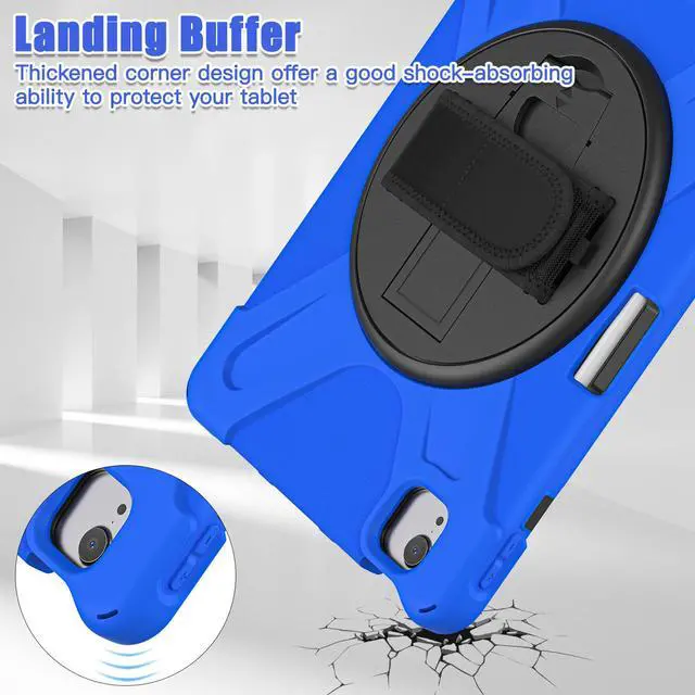 Alt view image 4 of 7 - BONAEVER Case for iPad Air 5 / Air 4 10.9 inch 2022 2020 / iPad Pro 11 Inch Shockproof Cover with Pencil Holder Hand Strap Stand and Shoulder Strap for iPad Air 5th / 4th Generation 10.9 Blue