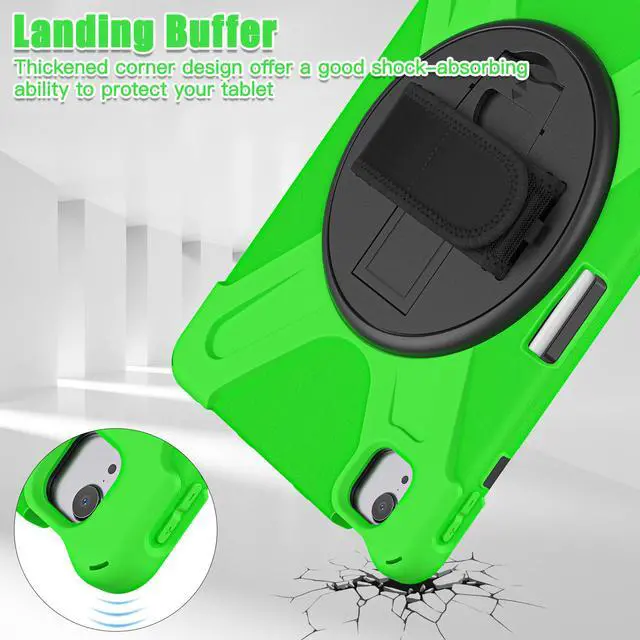 Alt view image 3 of 6 - BONAEVER Case for iPad Air 5 / Air 4 10.9 inch 2022 2020 / iPad Pro 11 Inch Shockproof Cover with Pencil Holder Hand Strap Stand and Shoulder Strap for iPad Air 5th / 4th Generation 10.9 Green