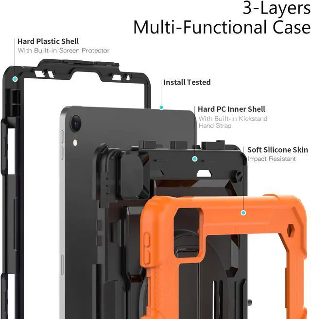 Alt view image 3 of 7 - BONAEVER For iPad Air 5 Air 4 10.9 inch 2022 2020 Case with Screen Protector Pencil Holder Protective Cover with Hand Strap for iPad Air 4th/5th Gen iPad Pro 11 inch 2022 2021 2020 2018