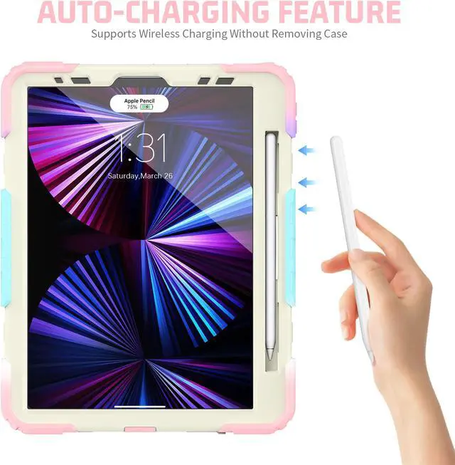 Alt view image 4 of 7 - BONAEVER For iPad Air 5 Air 4 10.9 inch 2022 2020 Case with Screen Protector Pencil Holder Protective Cover with Hand Strap for iPad Air 4th/5th Gen iPad Pro 11 inch 2022 2021 2020 2018