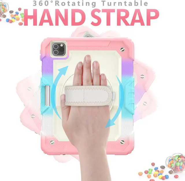 Alt view image 2 of 7 - BONAEVER For iPad Air 5 Air 4 10.9 inch 2022 2020 Case with Screen Protector Pencil Holder Protective Cover with Hand Strap for iPad Air 4th/5th Gen iPad Pro 11 inch 2022 2021 2020 2018