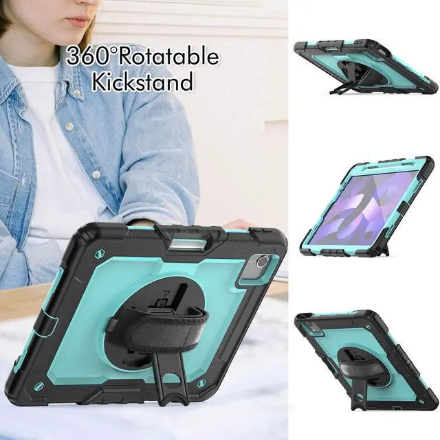 Alt view image 5 of 7 - BONAEVER For iPad Air 5 Air 4 10.9 inch 2022 2020 Case with Screen Protector Pencil Holder Protective Cover with Hand Strap for iPad Air 4th/5th Gen iPad Pro 11 inch 2022 2021 2020 2018